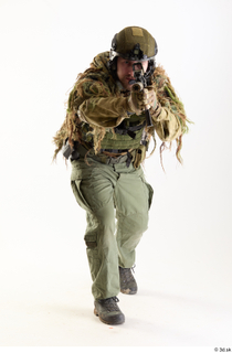 Alex Lee in ghillie Crouching Shooting crouching shooting whole body…